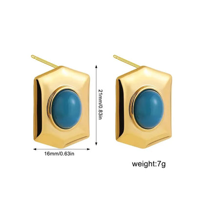 New Trend Waterproof Anti Allergic Metal Geometric Irregular Drop Earrings Gold Plated PVD