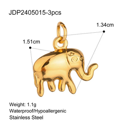 3Pcs/Bag Fashion Stainless Steel 18K Gold Plated Charms For Jewelry Making Earrings Bracelet Necklace