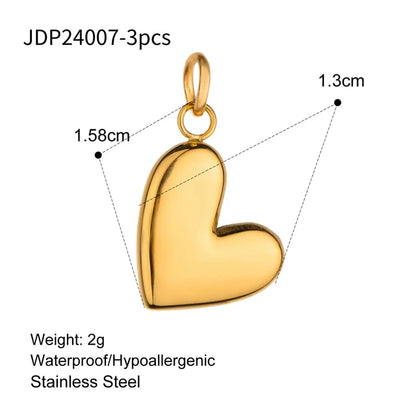 3Pcs/Bag Fashion Stainless Steel 18K Gold Plated Charms For Jewelry Making Earrings Bracelet Necklace