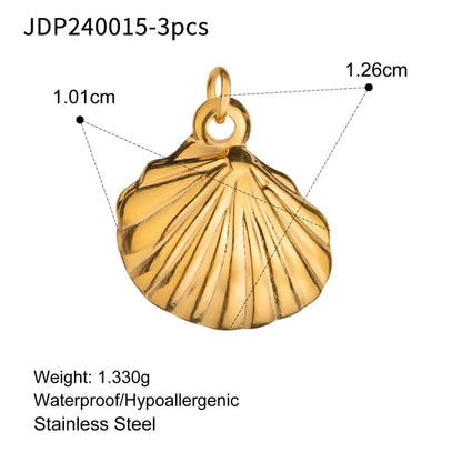 3Pcs/Bag Fashion Stainless Steel 18K Gold Plated Charms For Jewelry Making Earrings Bracelet Necklace