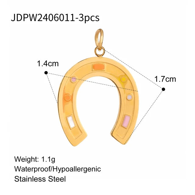 3Pcs/Bag Fashion Stainless Steel 18K Gold Plated Charms For Jewelry Making Earrings Bracelet Necklace