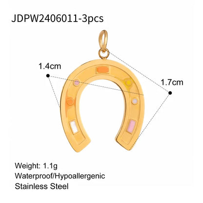 3Pcs/Bag Fashion Stainless Steel 18K Gold Plated Charms For Jewelry Making Earrings Bracelet Necklace