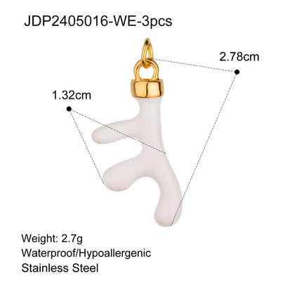 3Pcs/Bag Fashion Stainless Steel 18K Gold Plated Charms For Jewelry Making Earrings Bracelet Necklace