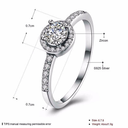 Solid 925 Sterling Silver Female Wedding Ring