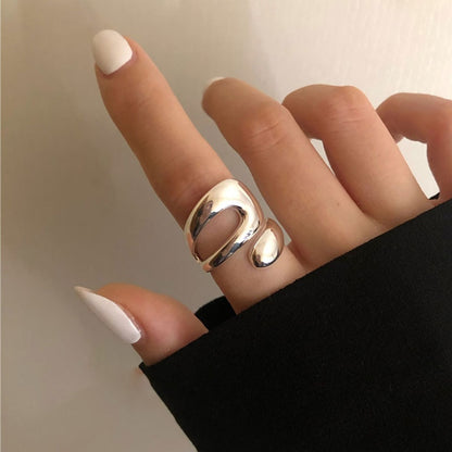 Minimalist Creative Hollow Irregular 925 Sterling Silver Ring