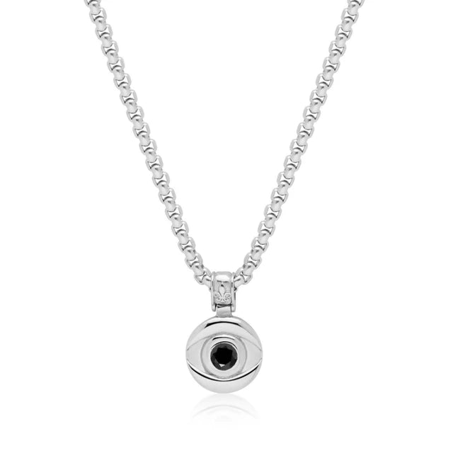 Eye Protector Pendant Necklace Inlaid with Zircon Devil's Eye Sweater Chain Necklace