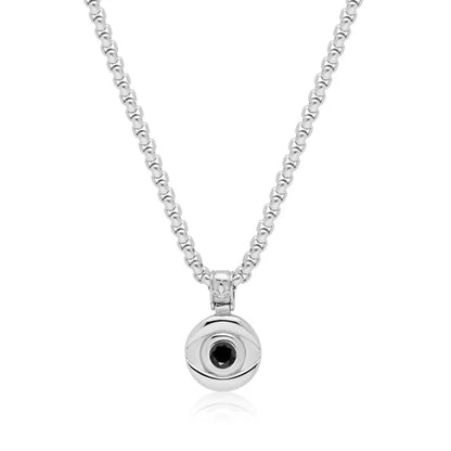 Eye Protector Pendant Necklace Inlaid with Zircon Devil's Eye Sweater Chain Necklace