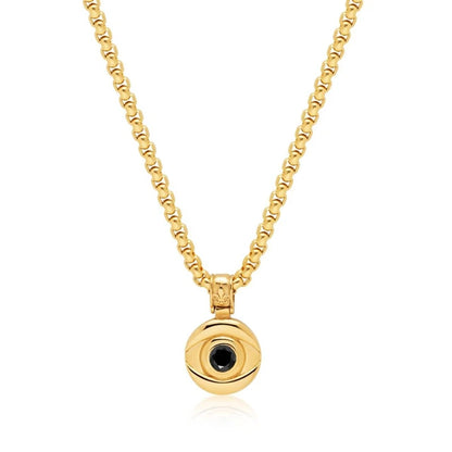 Eye Protector Pendant Necklace Inlaid with Zircon Devil's Eye Sweater Chain Necklace