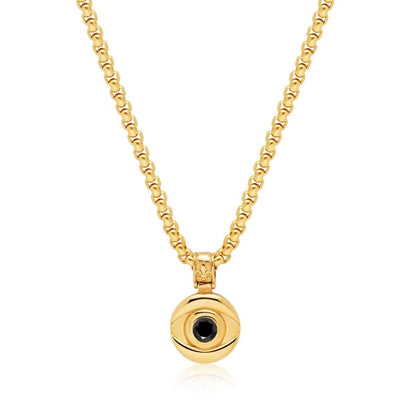 Eye Protector Pendant Necklace Inlaid with Zircon Devil's Eye Sweater Chain Necklace