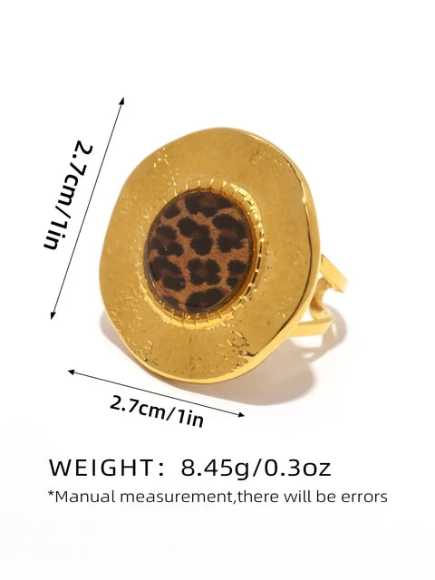 Stylish Leopard 18K Gold Plated Stainless Steel Rings