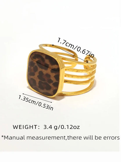 Stylish Leopard 18K Gold Plated Stainless Steel Rings