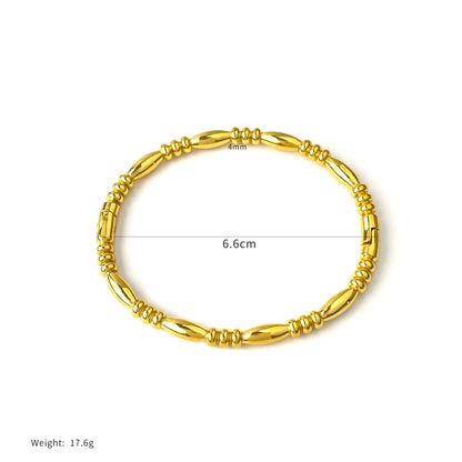 Light luxury Shiny Zircon Polished 18K Gold Plated Titanium Steel Waterproof Bracelet