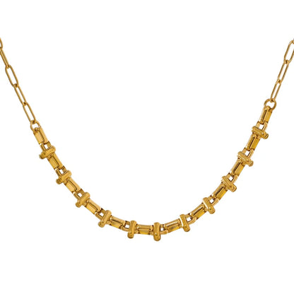 New Metal 18K Gold Plated Short Chain Necklace